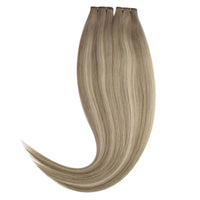 Flat Silk Weft Hair Extensions Virgin Human Hair #8/8/613