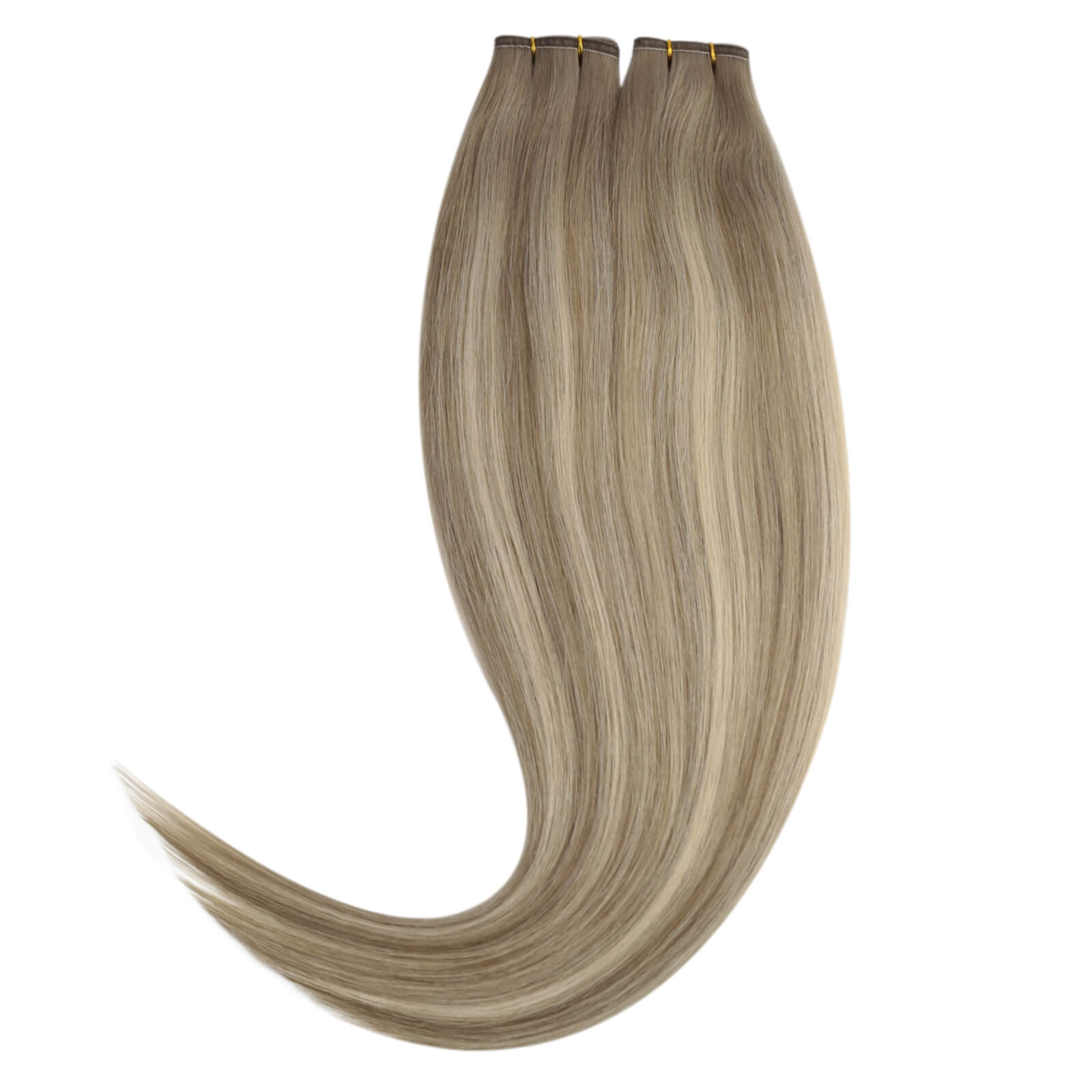 Flat Silk Weft Hair Extensions Virgin Human Hair 8/8/613