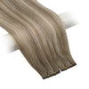 invisible flat weft extensions balayage color