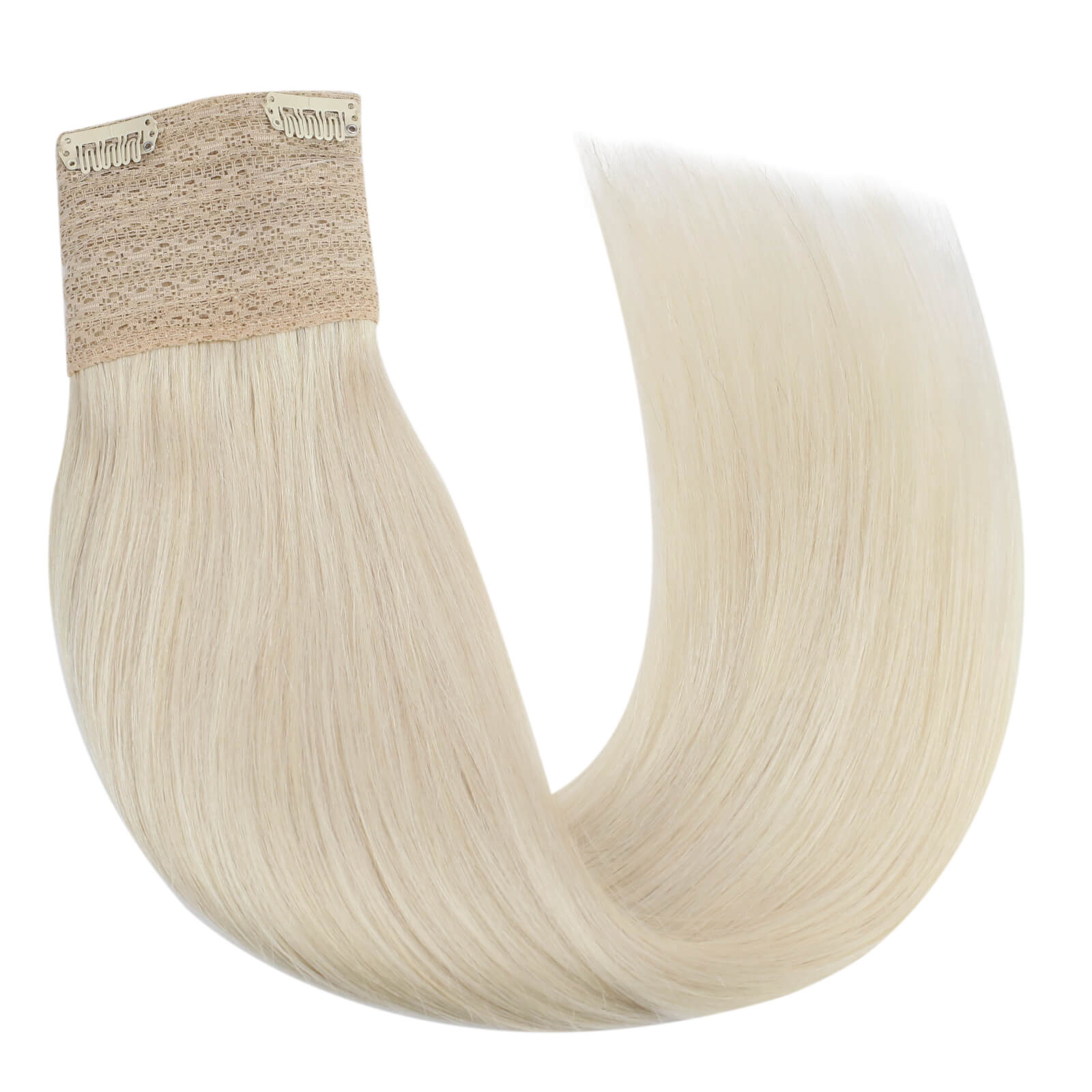 Halo Weft Human Hair with 2 Pieces Clip in Hair