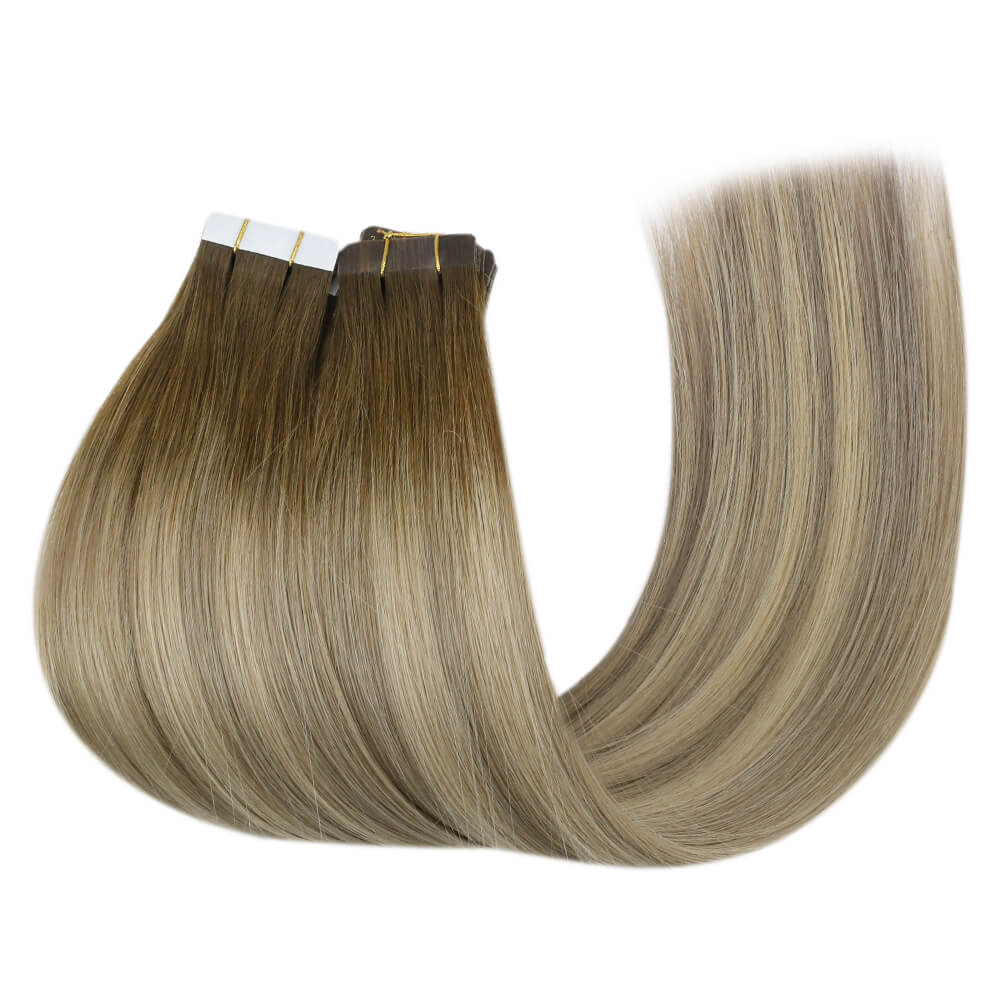 balayage invisible tape in human hair extensions 3/8/22