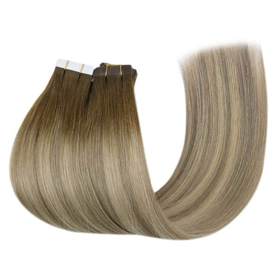 balayage invisible tape in human hair extensions #3/8/22