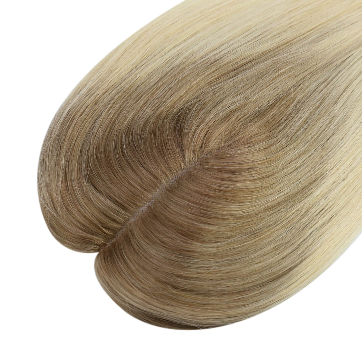 [Density Upgrade 150%] Remy Hair Ombre Brown to Blonde Wiglets Hairpieces For Thinning Hair Hand-made Topper  T10/613