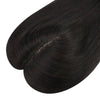 [Density Upgrade 150%] 100% Human Hair Topper Invisible Secret Hariline Hairpieces without Bangs Off Black #1B