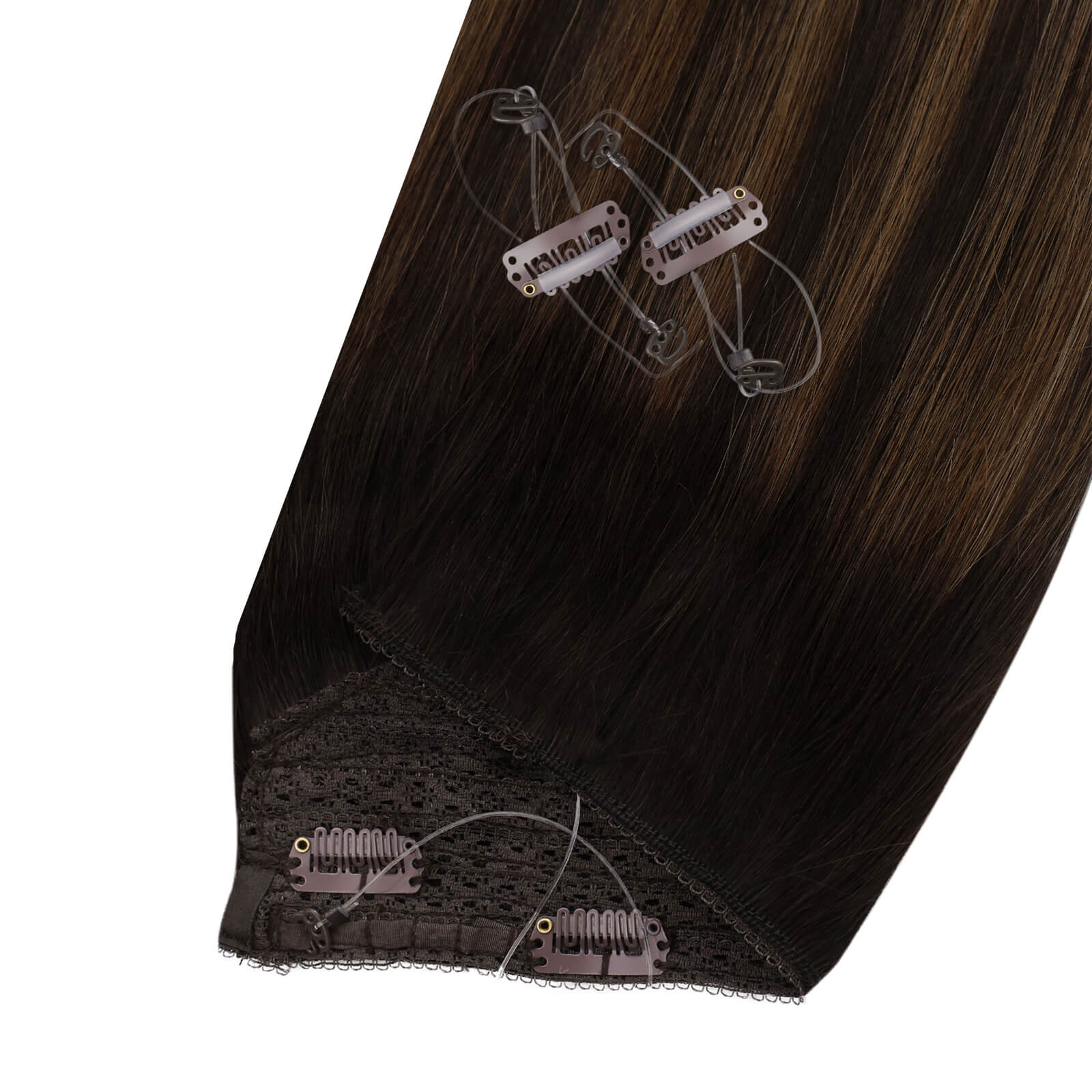 flip in halo hair extensions balayage color
