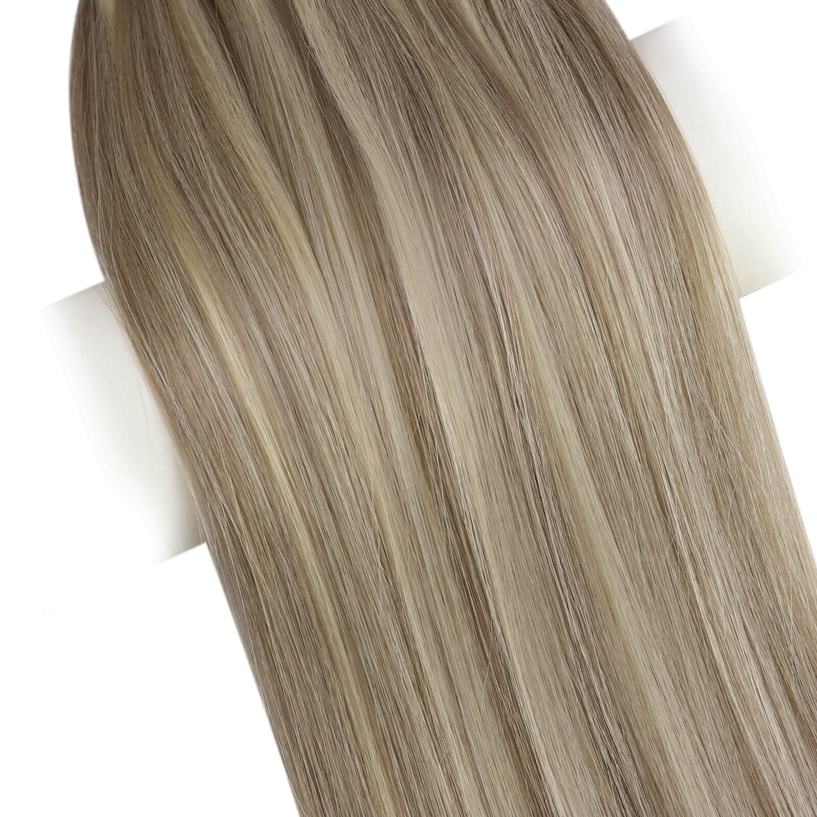 highlight brown with blonde hand tied hair weft