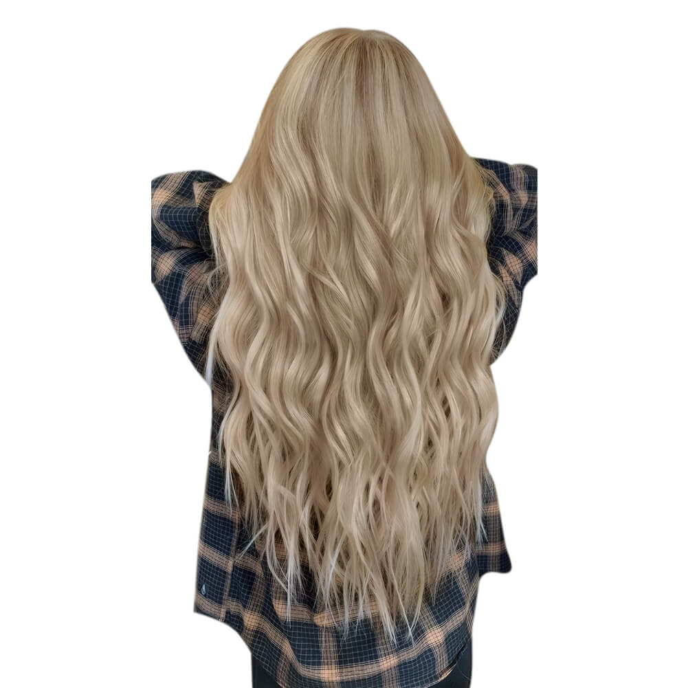 [Pre-sale][Virgin Hair] Genius Weft Hair Extensions Highlights Blonde Beach Waves #P18/613