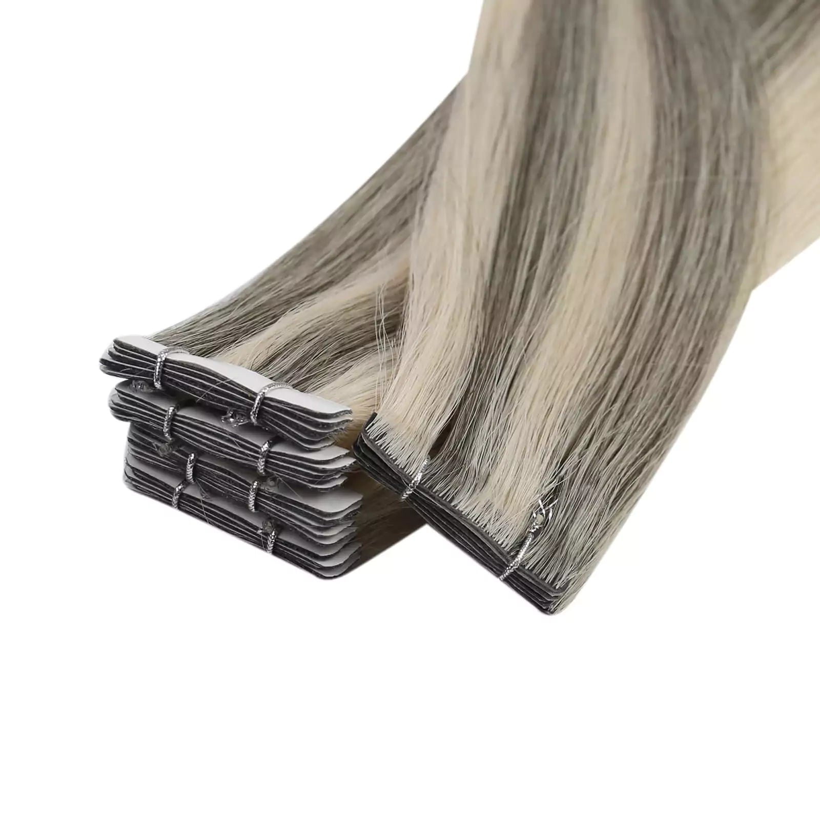 human hair tape in extensions highlight blonde