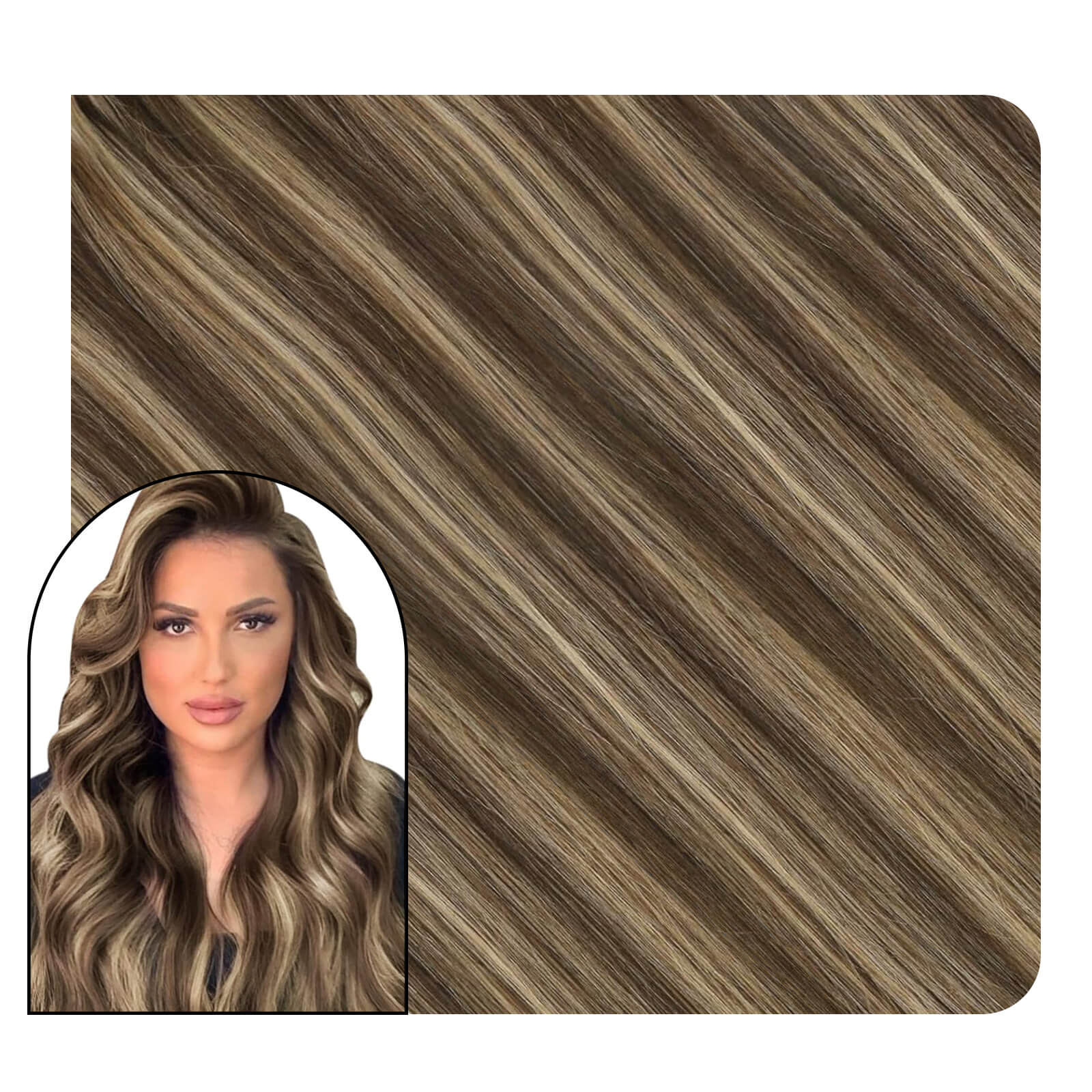 clip in human hair extensions highlight color P4/27