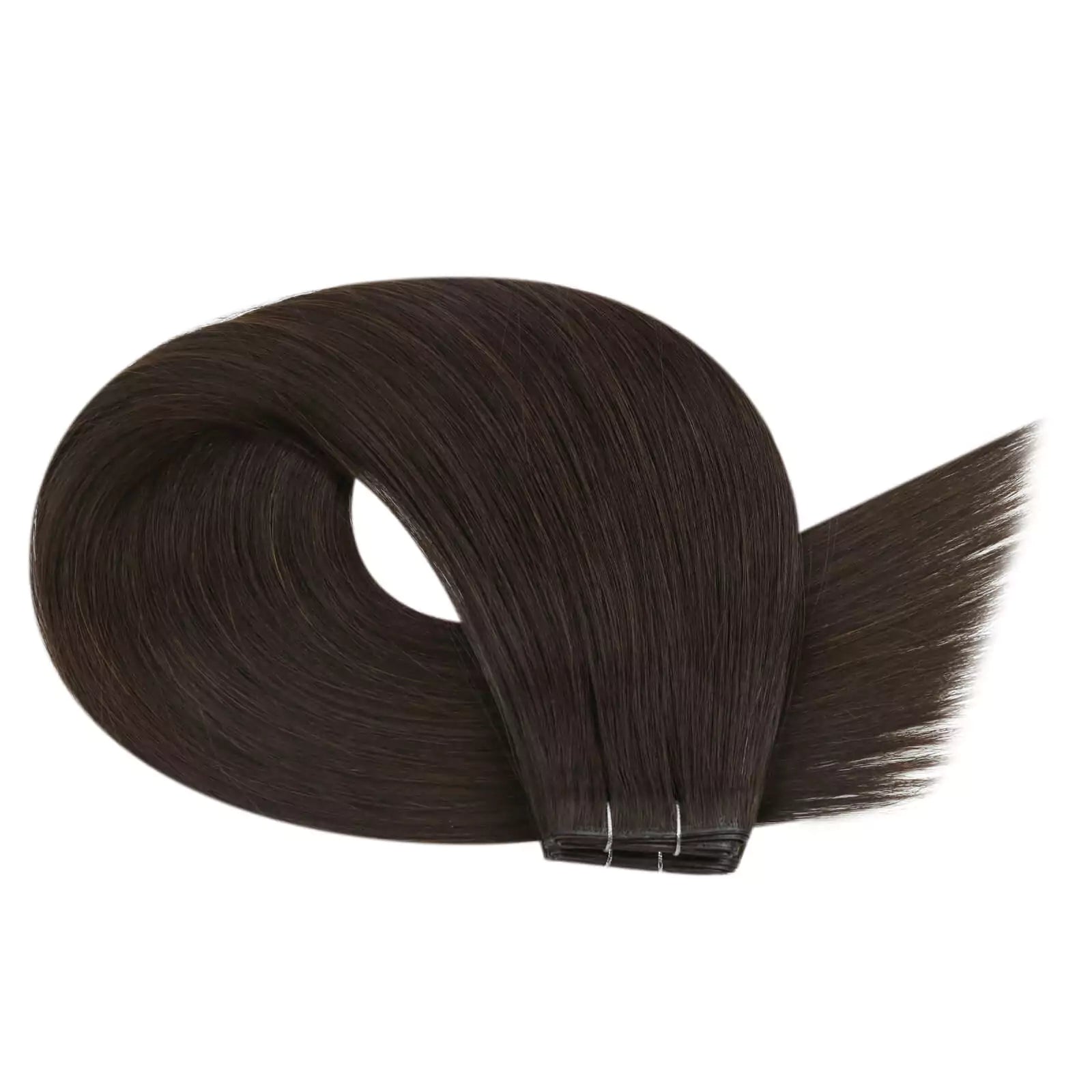 virgin human hair extensions PU flat weft with hole
