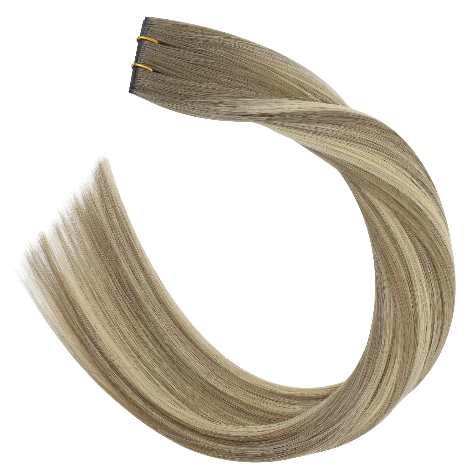 [Virgin+] Butterfly Weft Extensions Human Hair Cool Ash Blonde Balayage #8/8/613