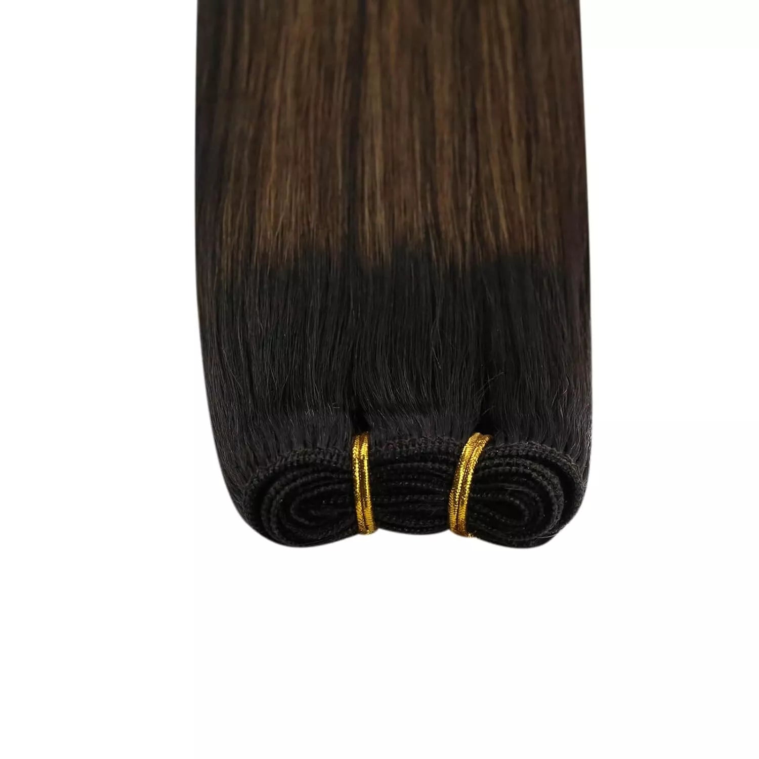 human hair sew in extensions balayage color