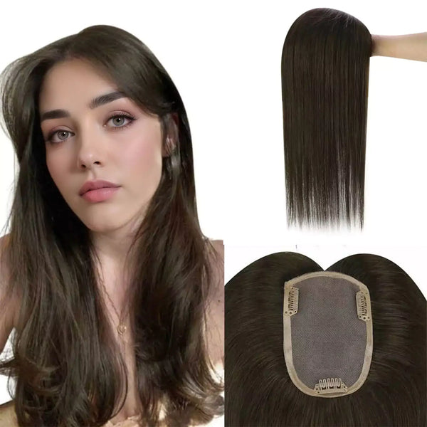 darkest brown hair toppers for thinning hair for women
