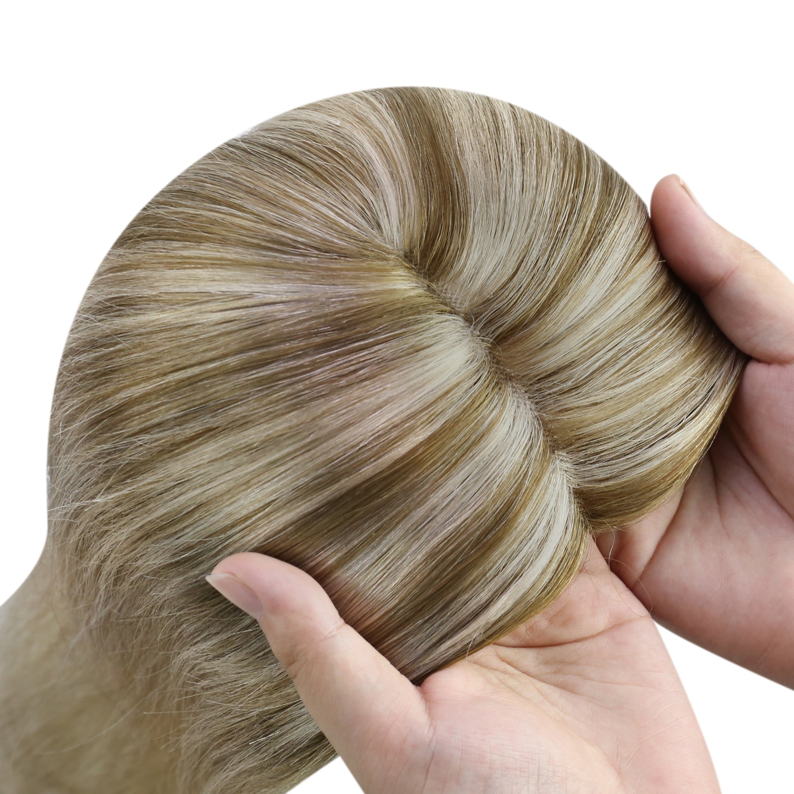 human hair toupee blonde highlighted color for thinning hair