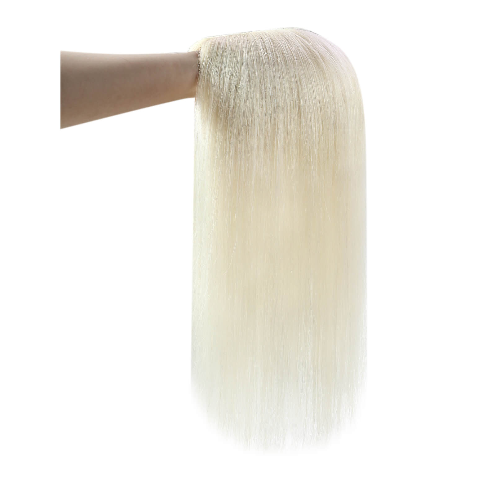 100% real human hair topper pure blond color for hair loss