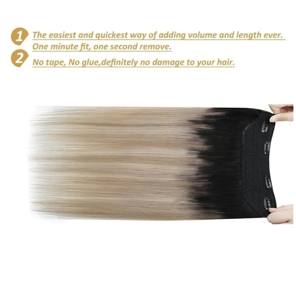  Halo Hair extensions Dark Brown to Platinum Blonde 1B/18/60