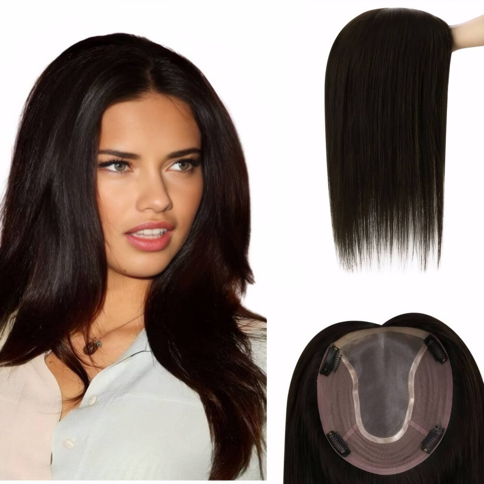 100% real human hair topper for women