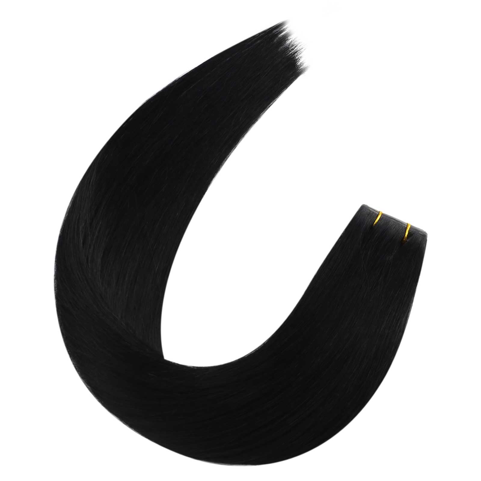 invisible weft hair extensions jet black