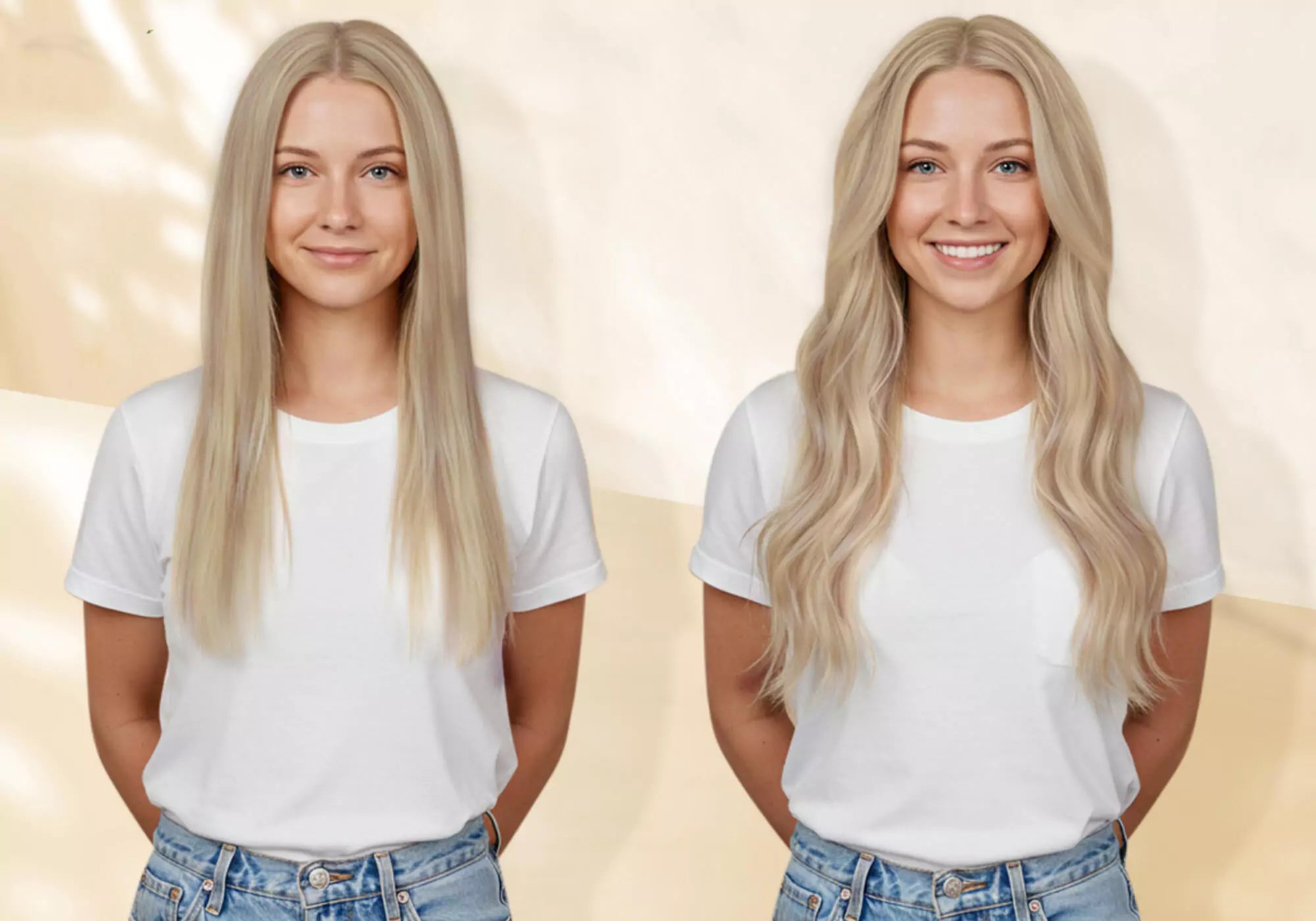 tape in hair extensions before after