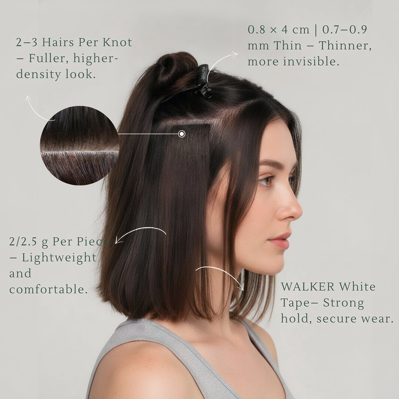 [Virgin+] Invisible Seamless Injection Tape Hair Extensions Jet Black #1