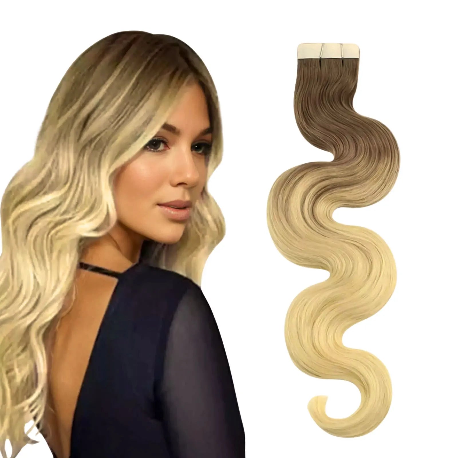 Injection Tape in Hair Extensions Virgin Human Hair Body Wave
