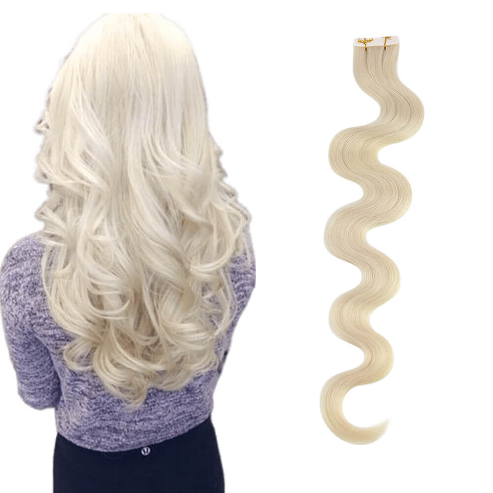 injection tape in hair extensions blonde hair
