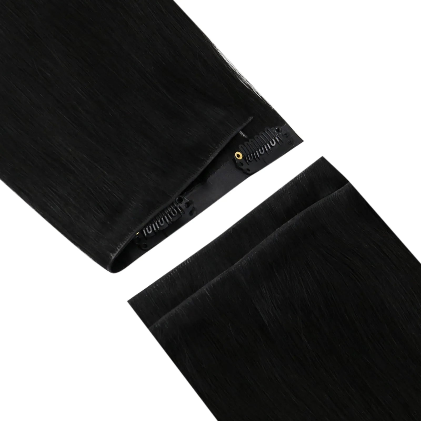 seamless 7pcs pu clip in extensions for thin hair black hair