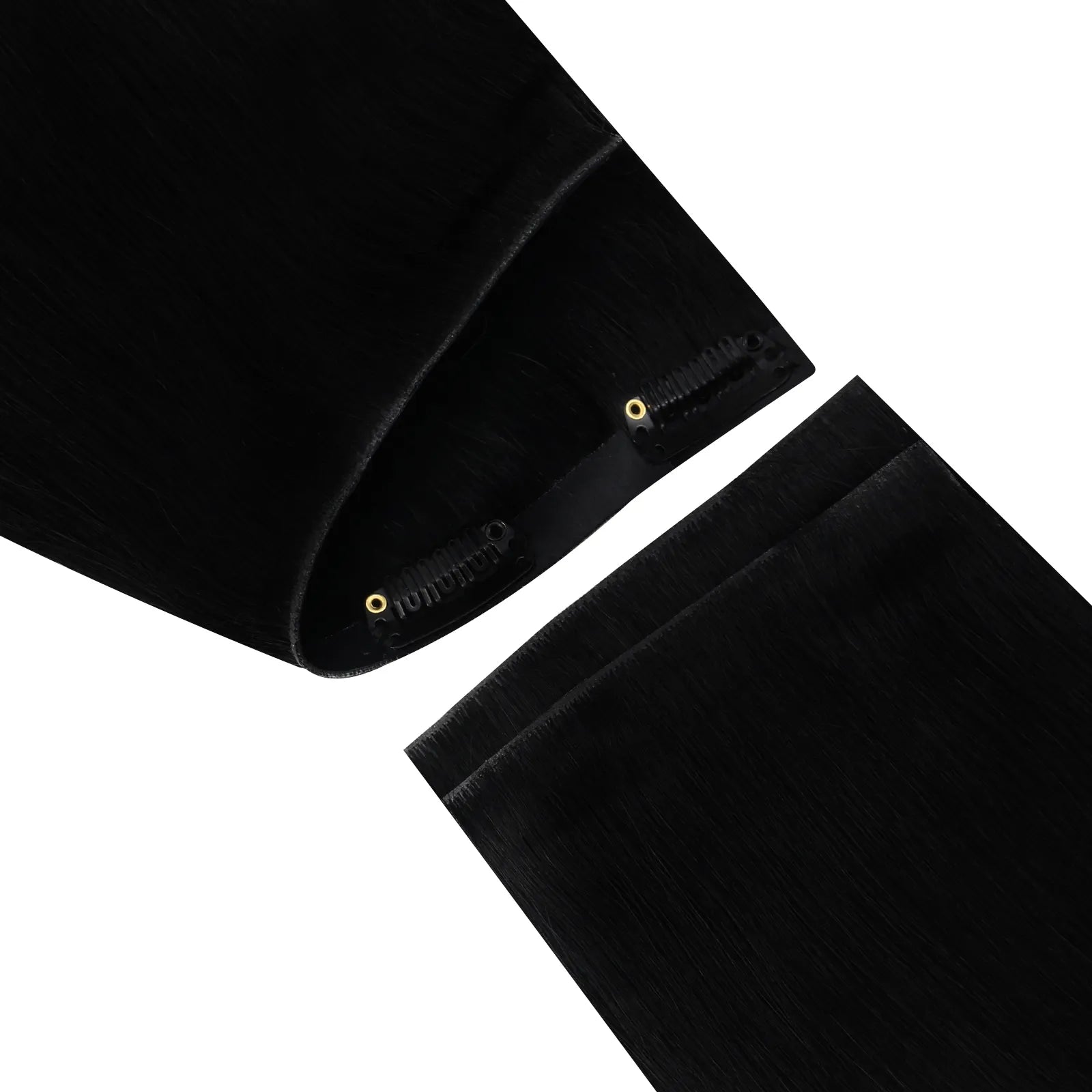 seamless clip in hair extensions off black