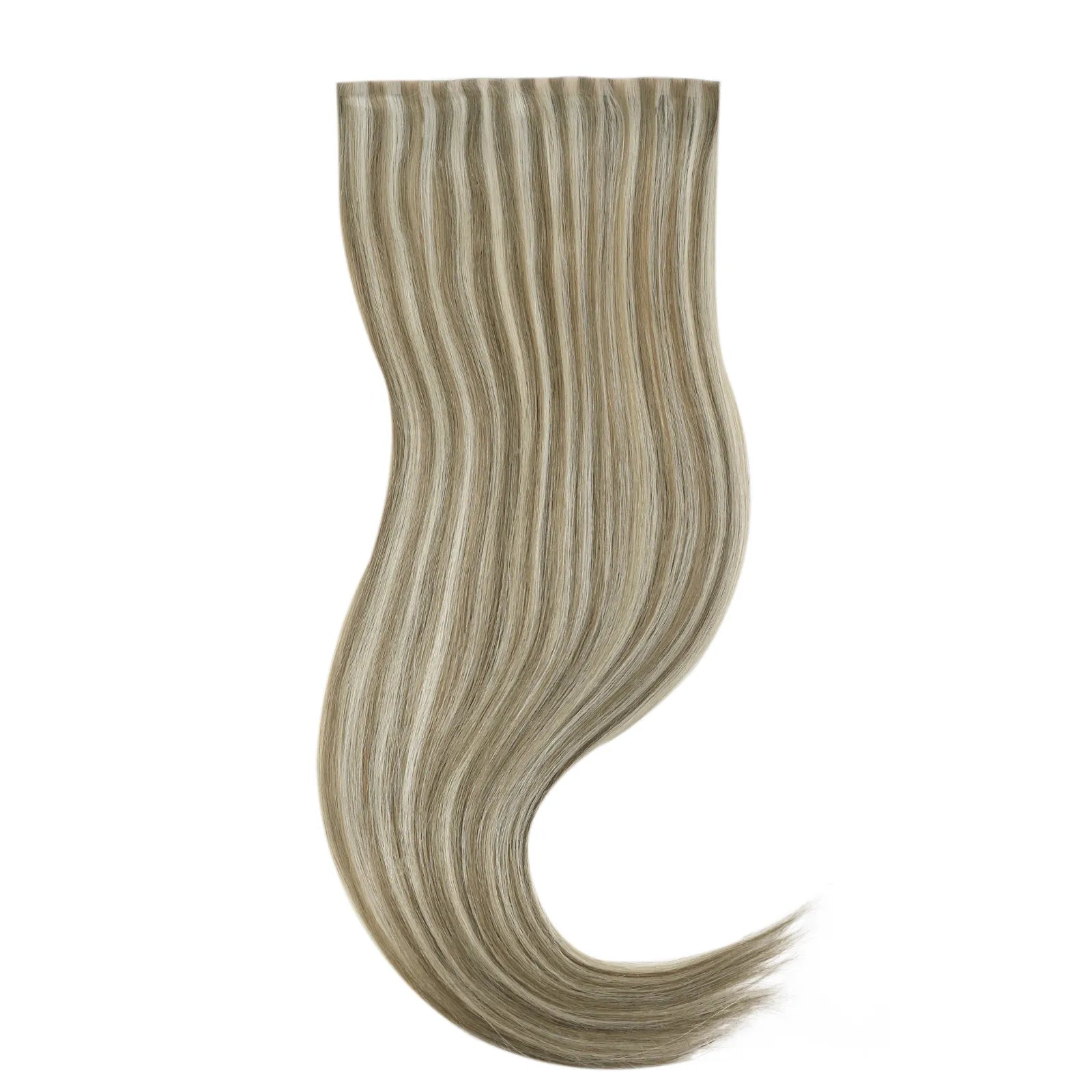 7pcs pu clip ins highlighted blonde hair