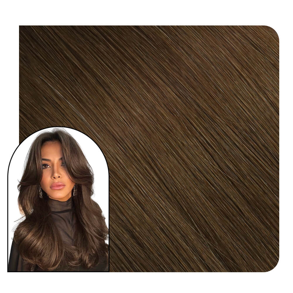 [Virgin Hair] 100% Virgin Human Hair Flower Tape in Extensions Dark Brown #4