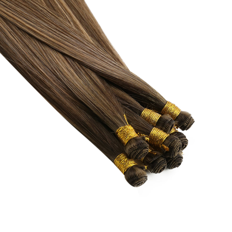 invisible hand tied human hair weft