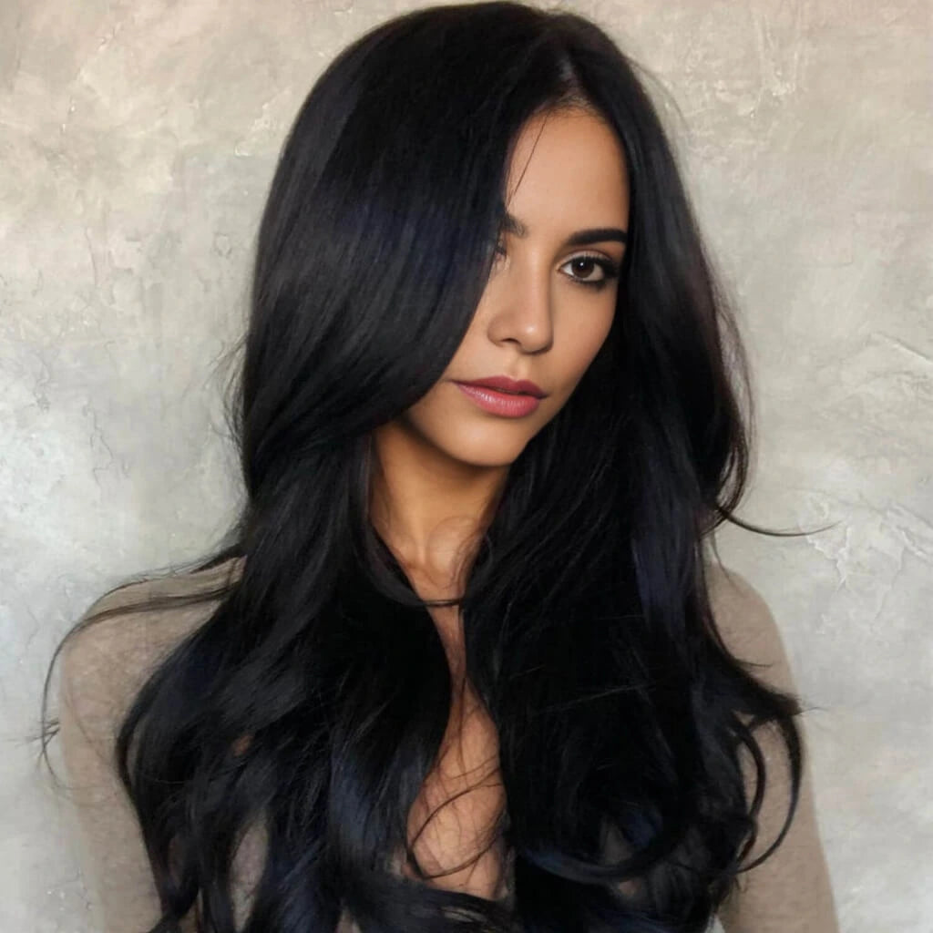 seamless tape in hair extensions jet black