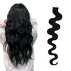 Body Wave Invisible Injection Tape in Extensions Jet Black #1