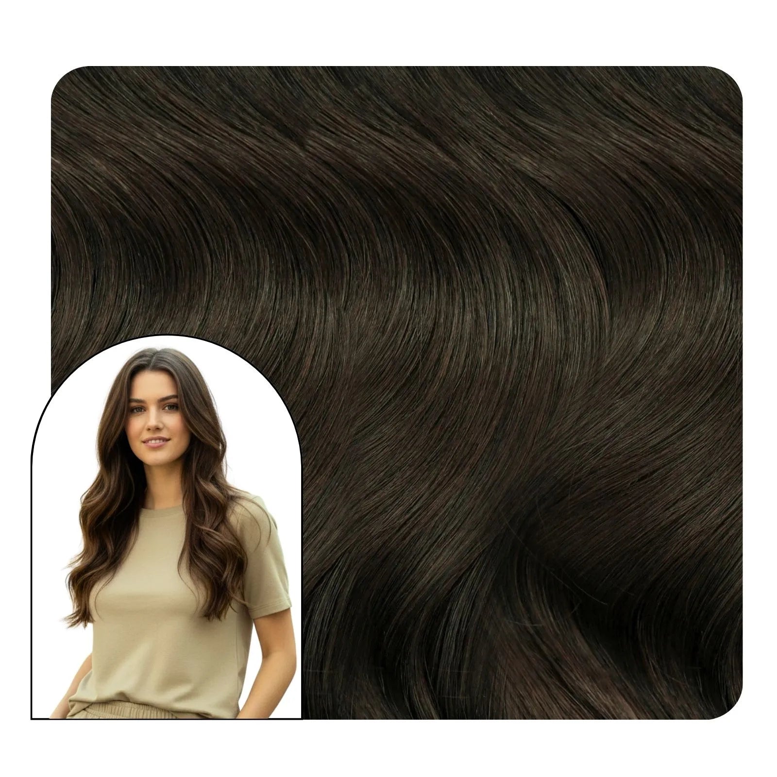 [Pre-sale] Seamless Invisible Hole Weft Hair Extensions Virgin Wave Human Hair Brown #4