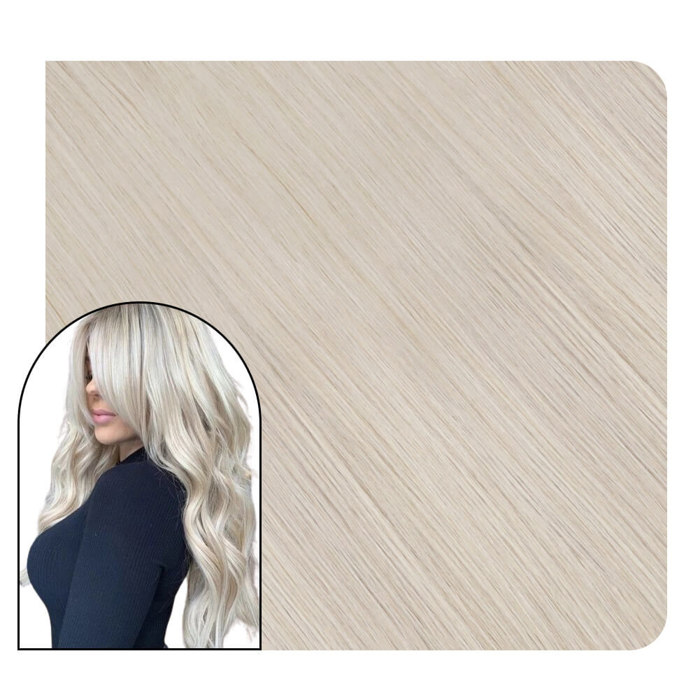 micro link human hair extensions white blonde color