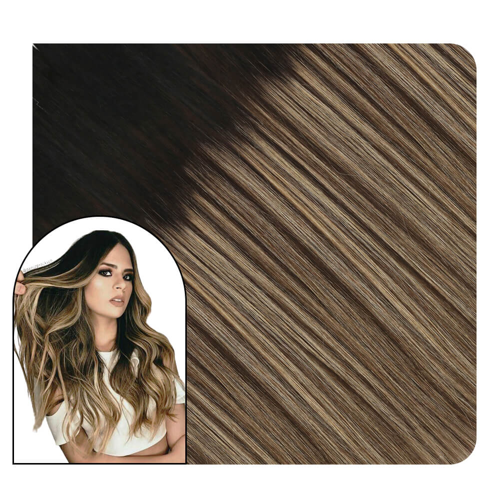 mocro ring fusion hair extensions  black brown blonde for women
