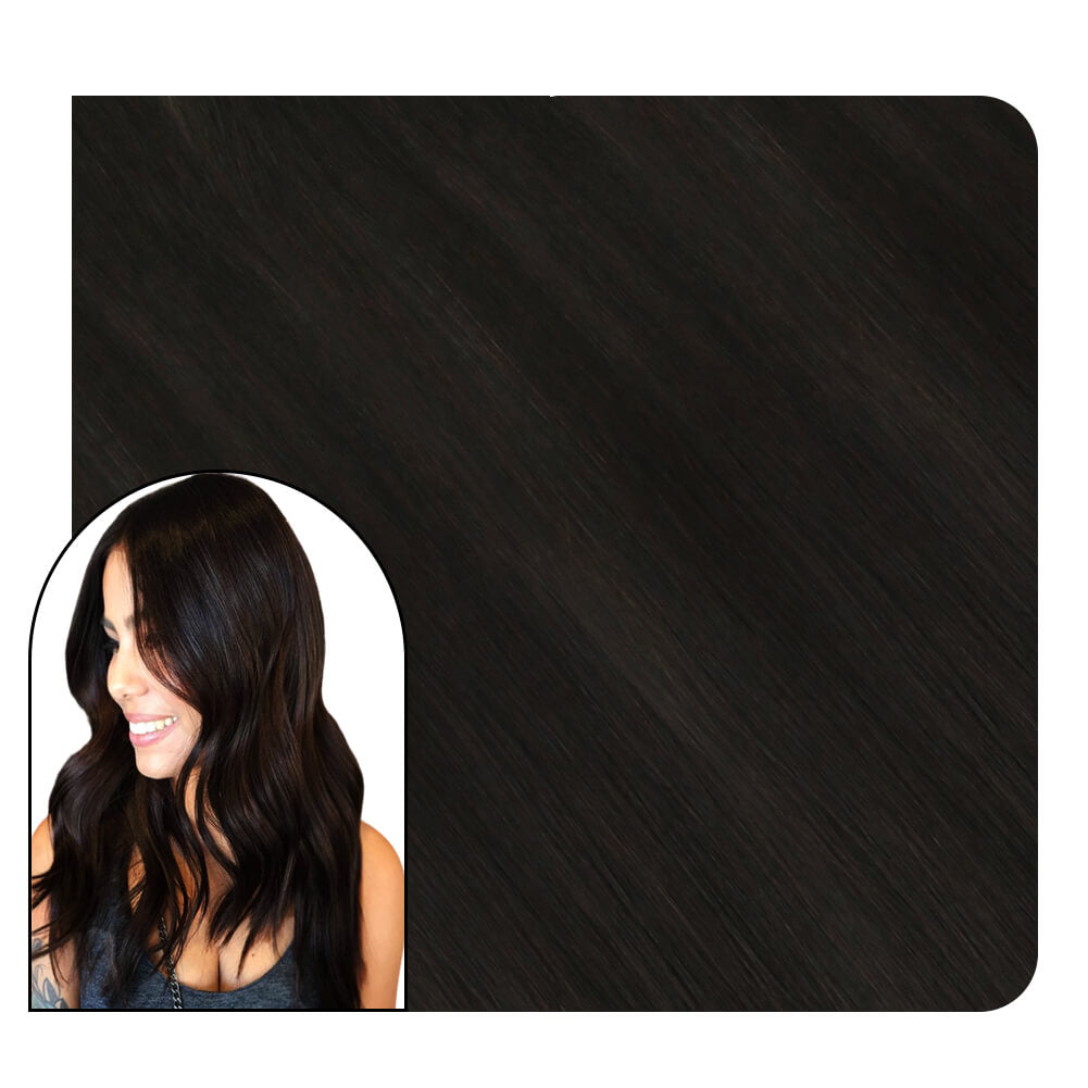 Micro Loop Hair Extensions for Thin Hair Pure Dark Brown Color #2