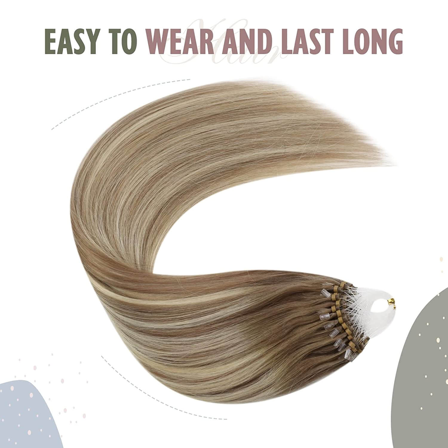 balayage blonde micro loop hair extensions