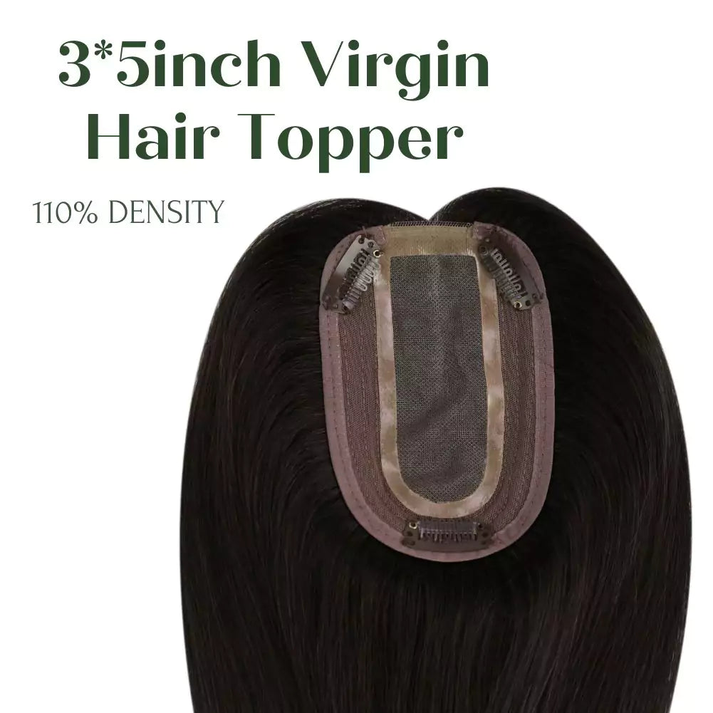 Virgin Human Hair Toppers Mono Base Off Black 