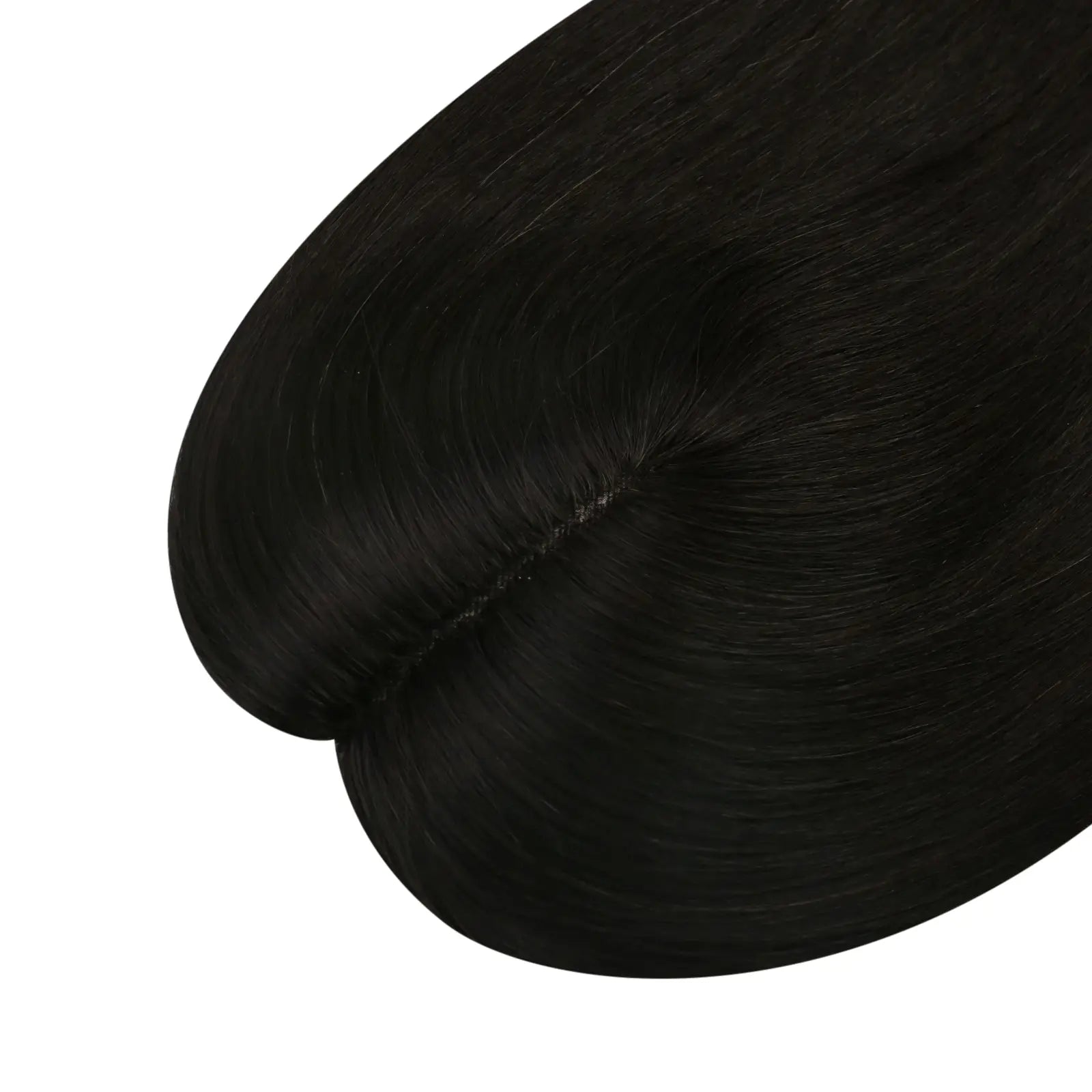 Human Hair Toppers Invisible Wiglet Hairpieces without Bangs Off Black