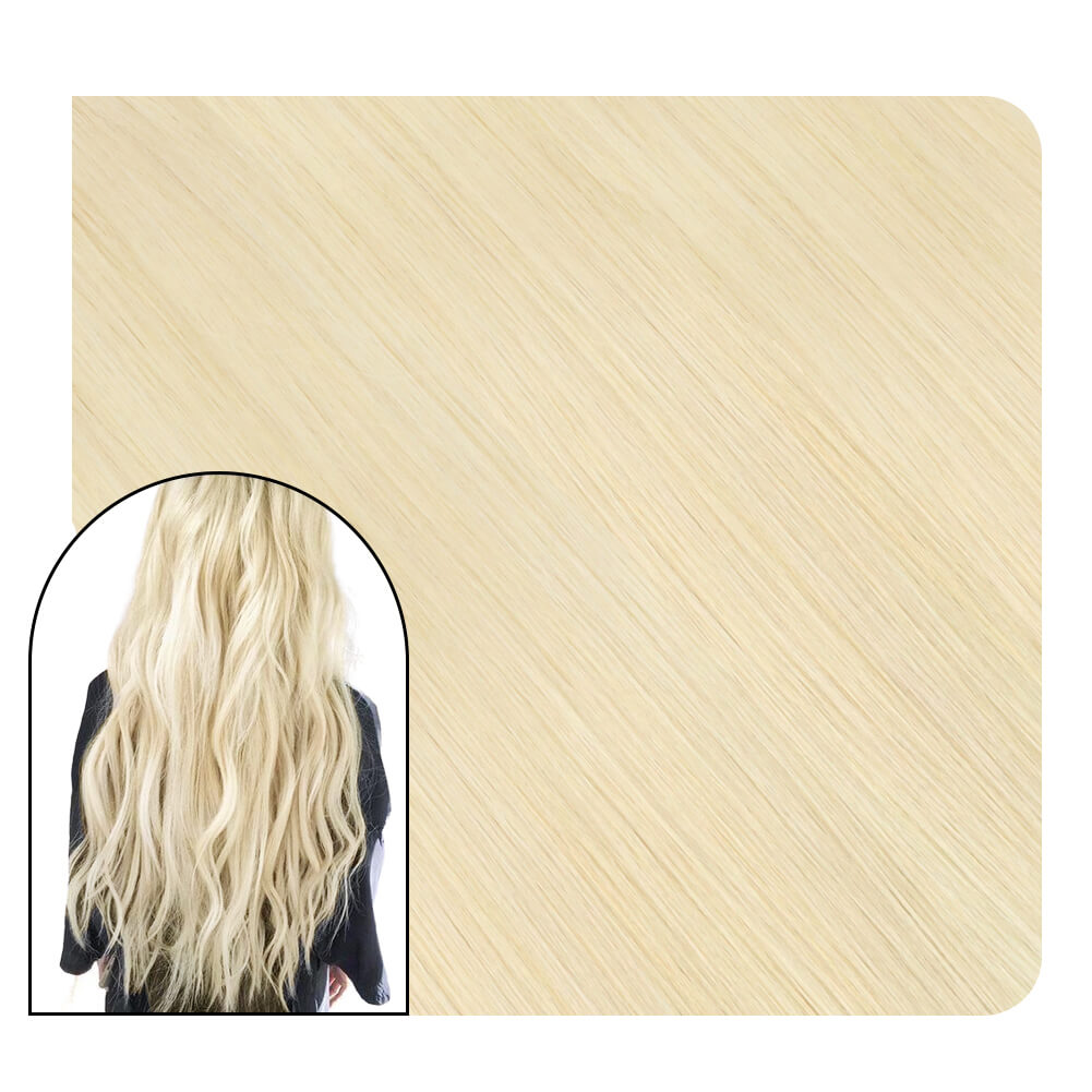 Micro Loop Hair Extensions for Thin Hair Platinum Blonde Color #60