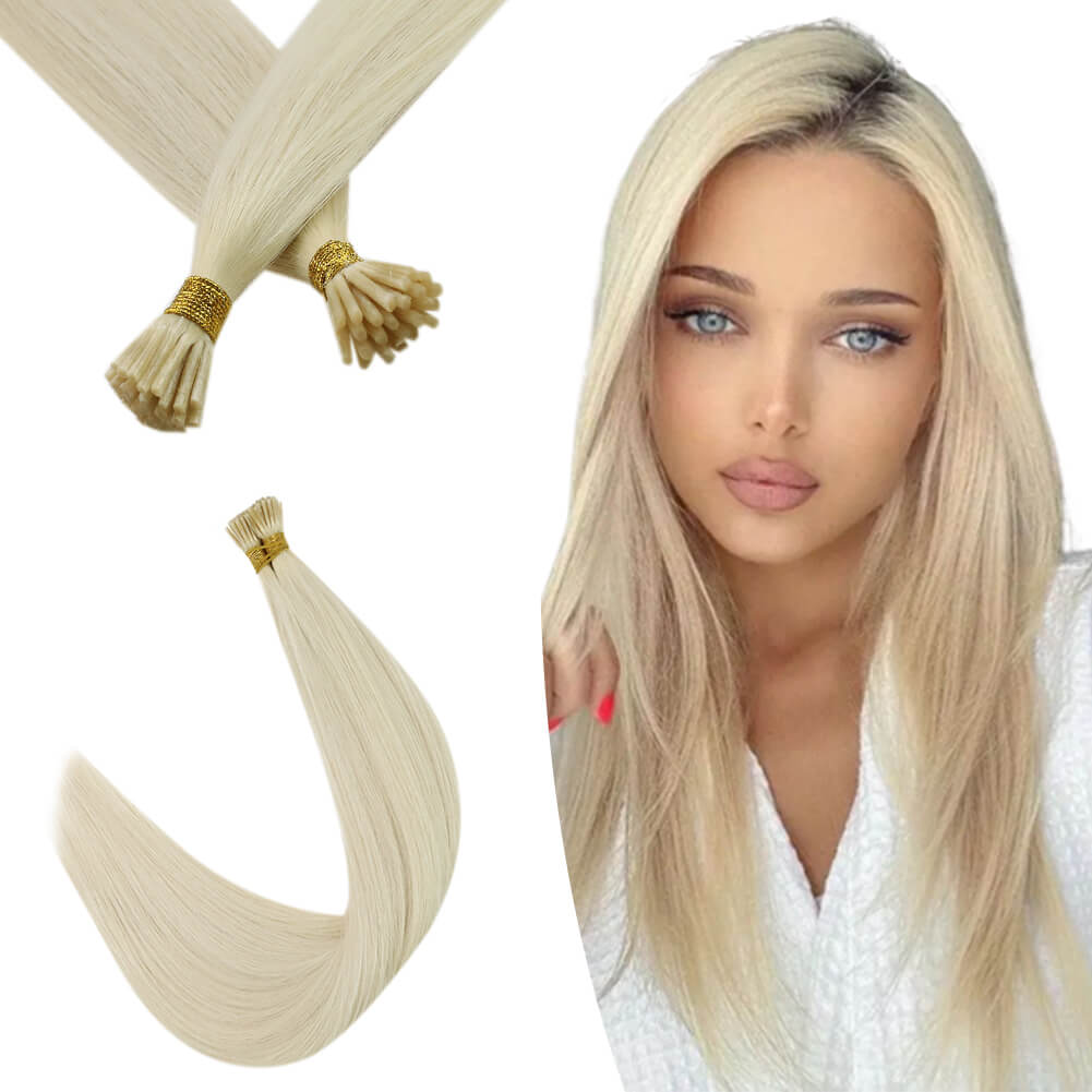 Platinum Blonde I Tip Hair Extensions Virgin Fusion Hair Extensions #60