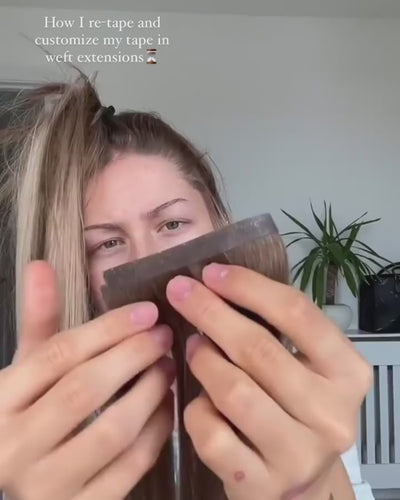 apply invisible tape in weft hair extensions long weft hair