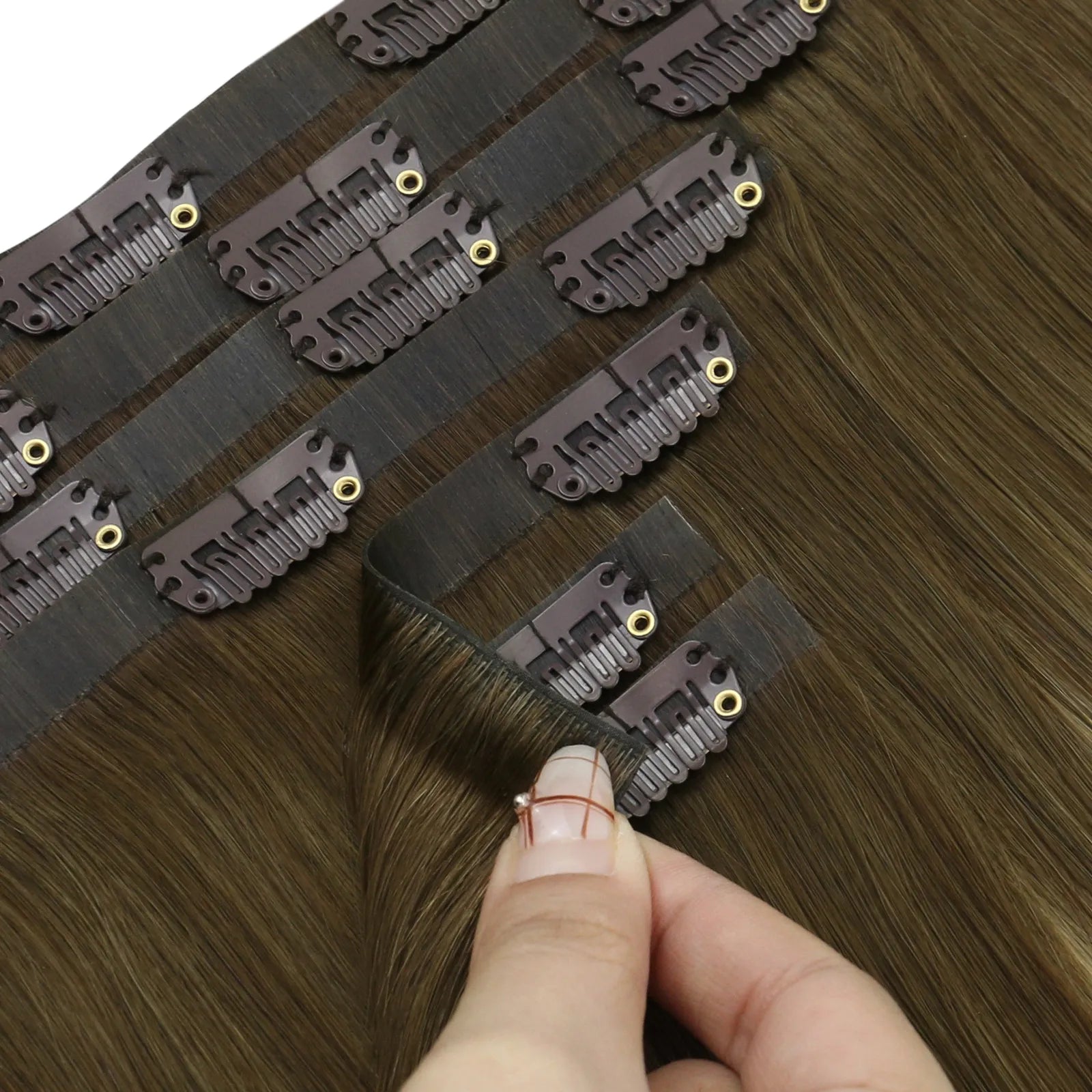 pu clip in hair extensions seamless hair extensions