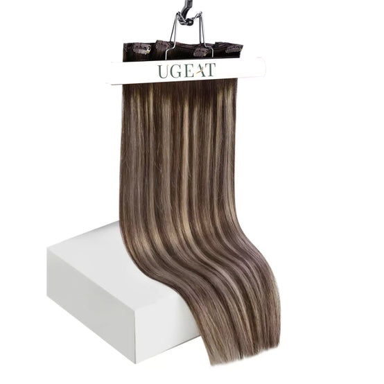 Ugeat Hair Clip in Human Hair Extensions 18inches Clip in Remi Hair Extensions Human Hair