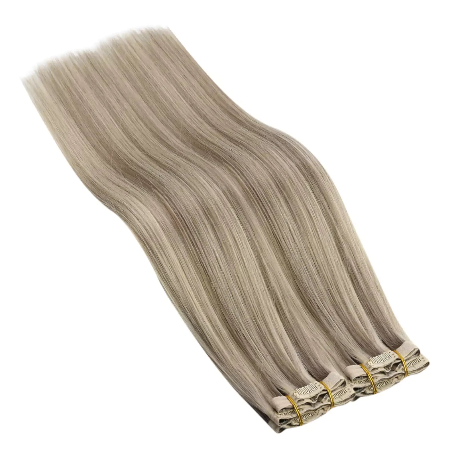 human hair extensions clip in double weft