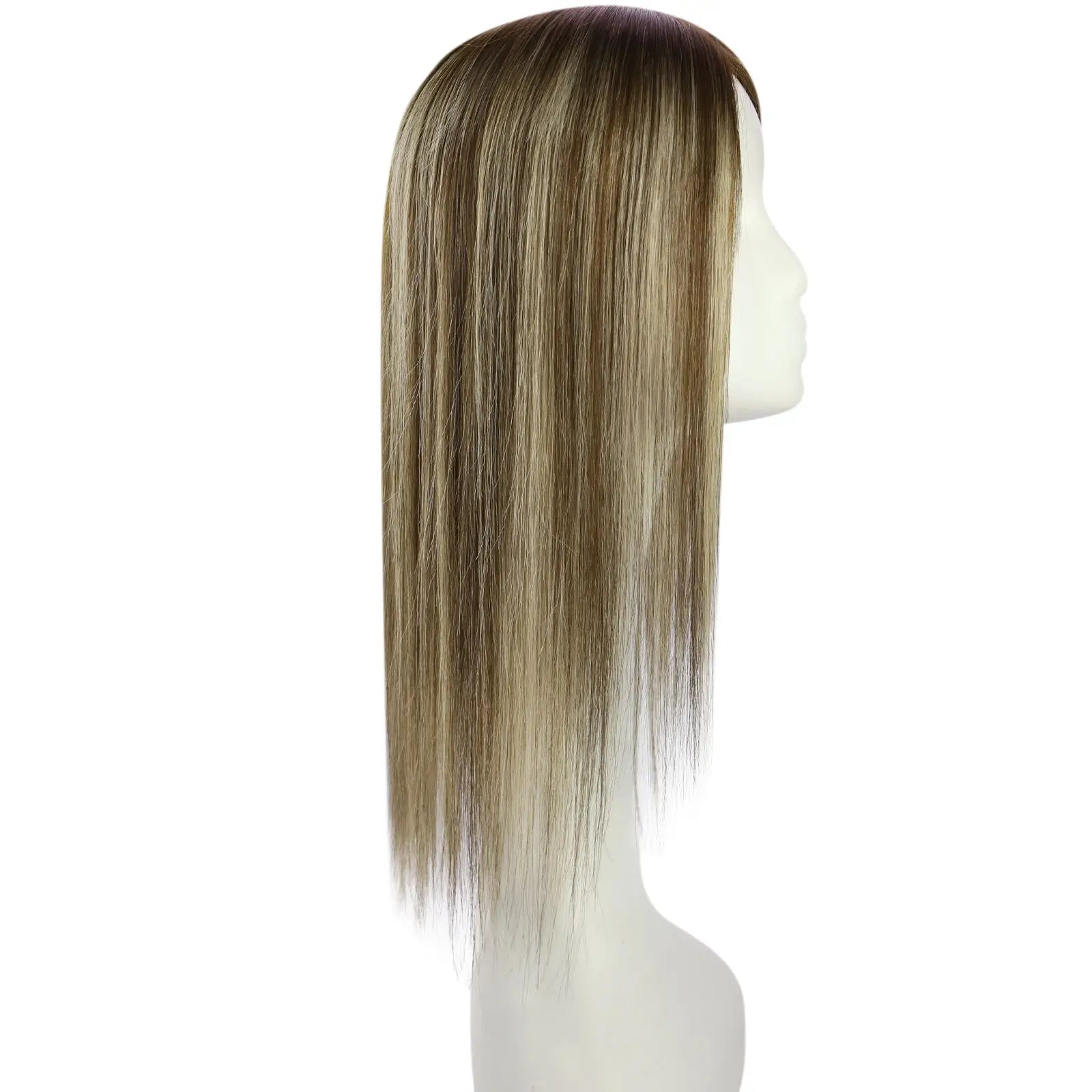 real human hair toppee for thinning hair brown with blonde