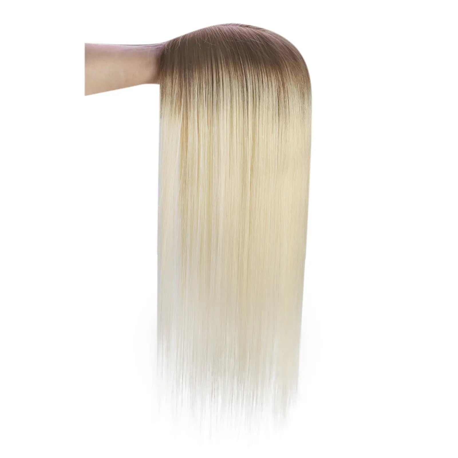 real human hair topper ombre brown to blonde for women