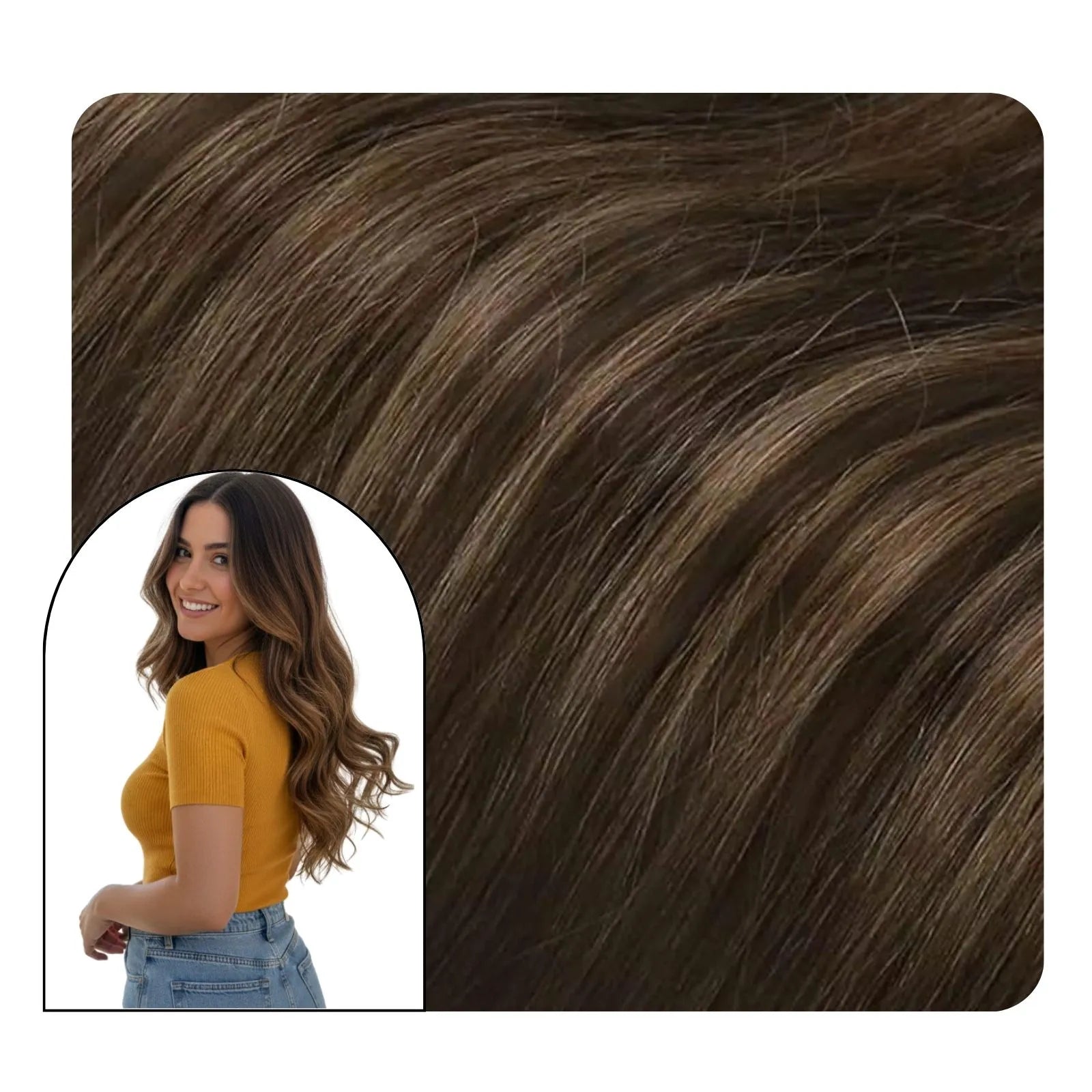 balayage brown clip in hair extensions