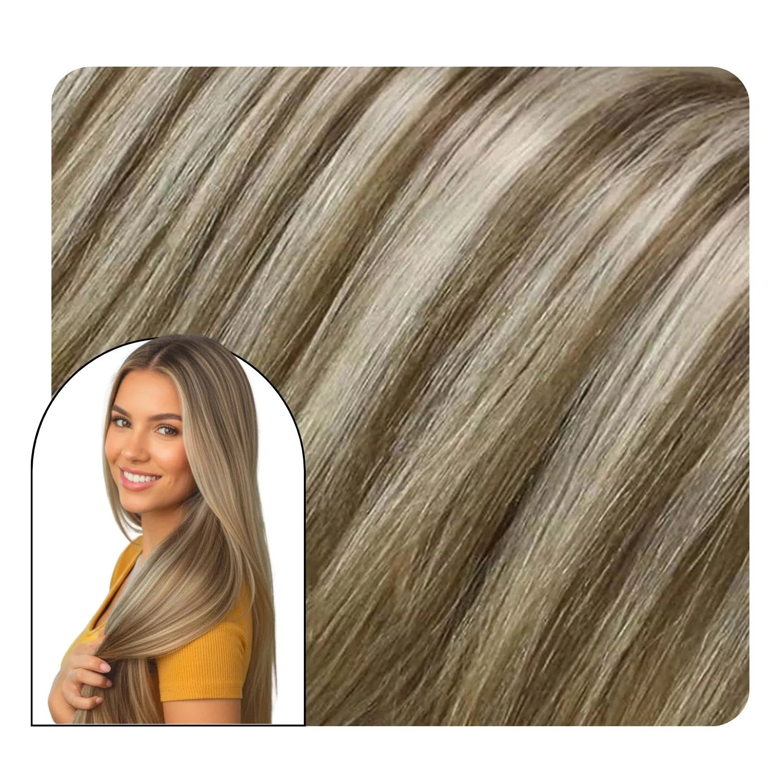 balayage brown with blonde clip in extensions